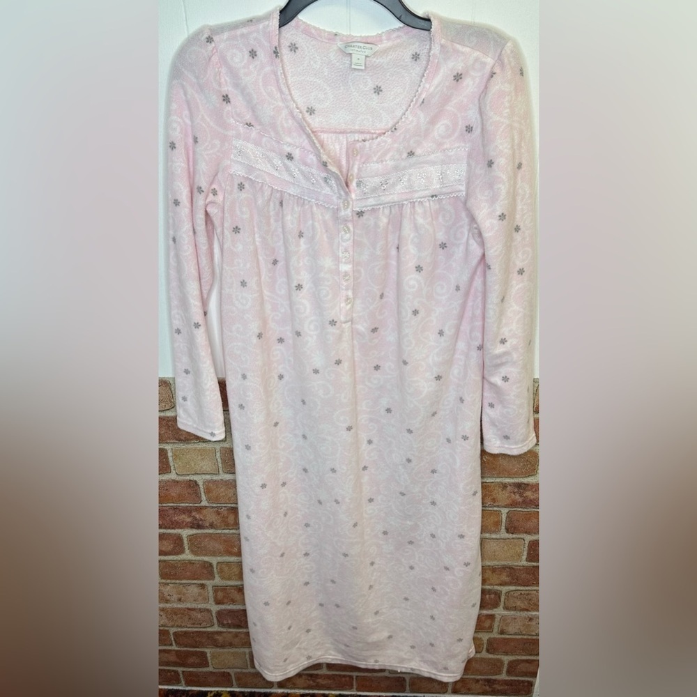 Vintage Charter Club fleece long nightgown size S